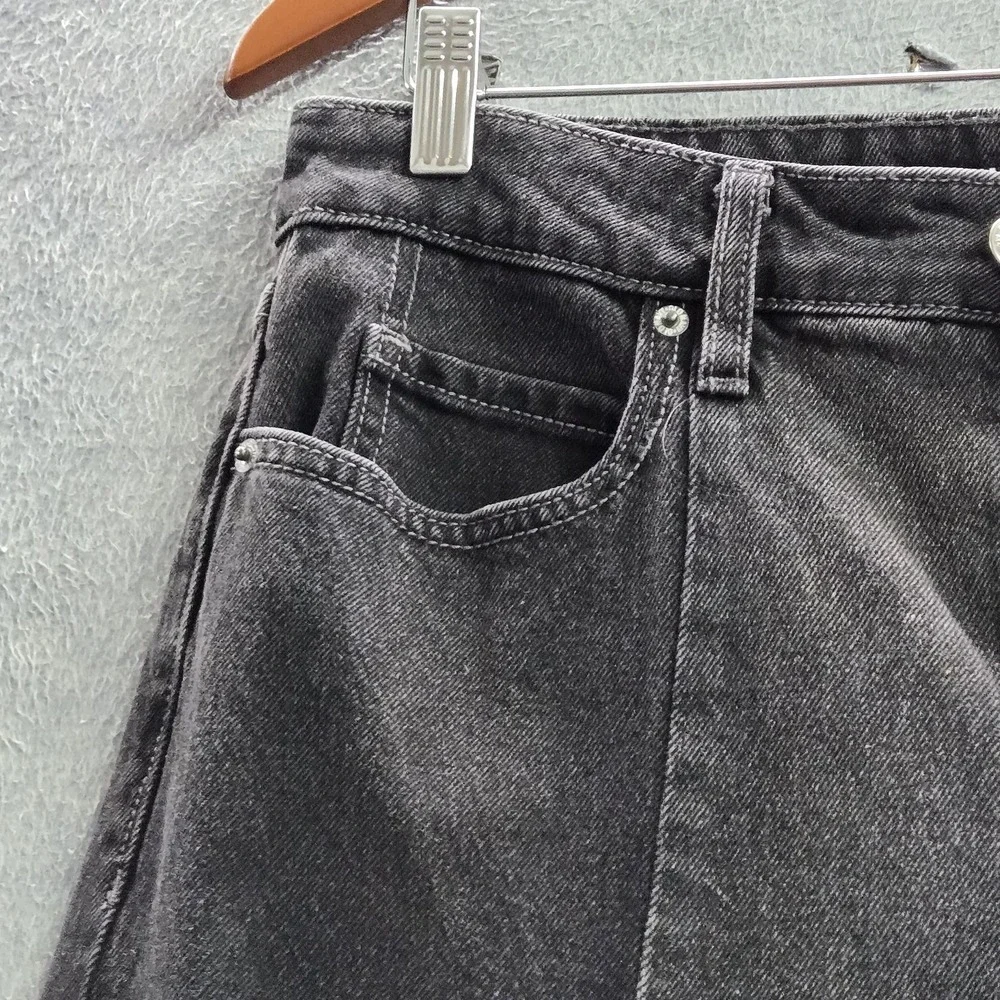 Old‎ Navy Women Jeans 6 Black Denim Two Tone Wide-Leg Sky-Hi Wide Leg Extra